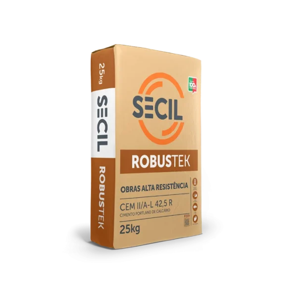 CIMENTO SECIL CEM I/B-L 42,5N 25KG PLASTIFICADO C/PAL TARA PERDIDA(ROBUSTEK)