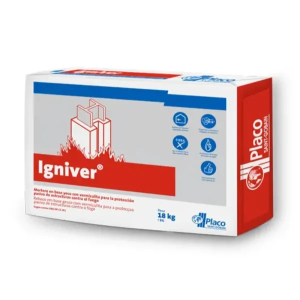 IGNIVER-ARGAMASSA DE PROTECÇAO PASSIVA CONTRA FOGO 18KG PLACO