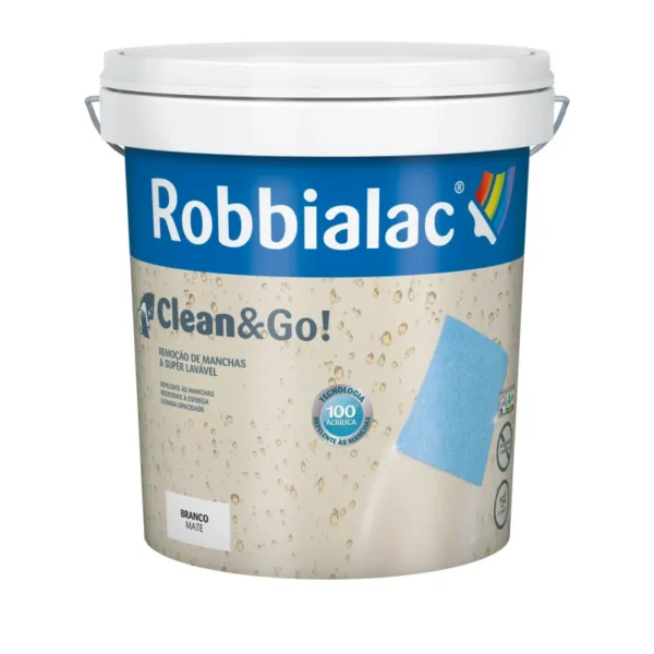 TINTA 100% ACRILICA SUPER LAVAVEL MATE - CLEAN & GO 15 L - GRUPO 0 - ROBBIALAC