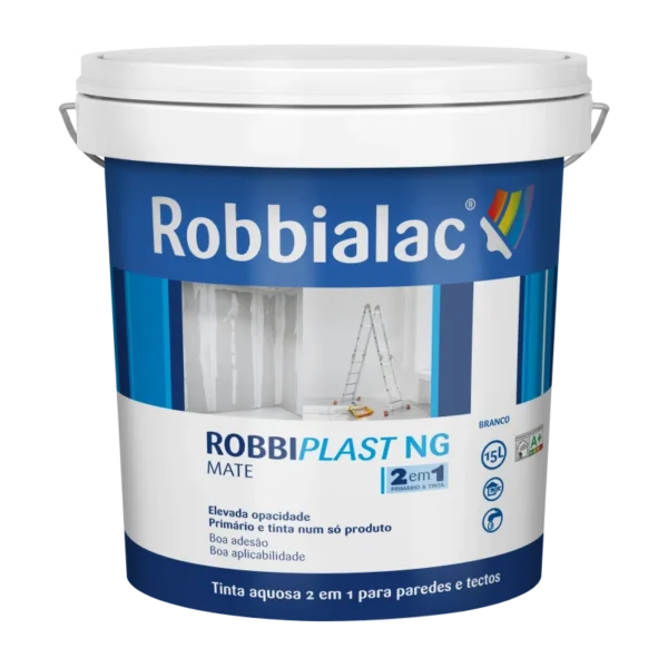 TINTA AQUOSA MATE 2 EM 1 ROBBIPLAST NG BSC BASE P 15LT - ROBBIALAC