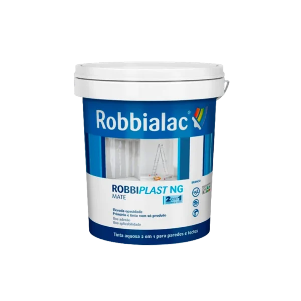 TINTA AQUOSA MATE 2 EM 1 ROBBIPLAST NG 12+3L 15LT - ROBBIALAC