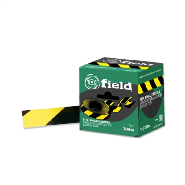 FITA SINALIZACAO PRETA/ AMARELA 7CM