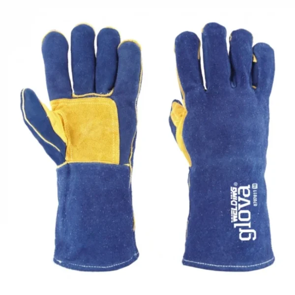 LUVA SOLDADOR CRUTE AZUL KEVLAR FORRO 35CM