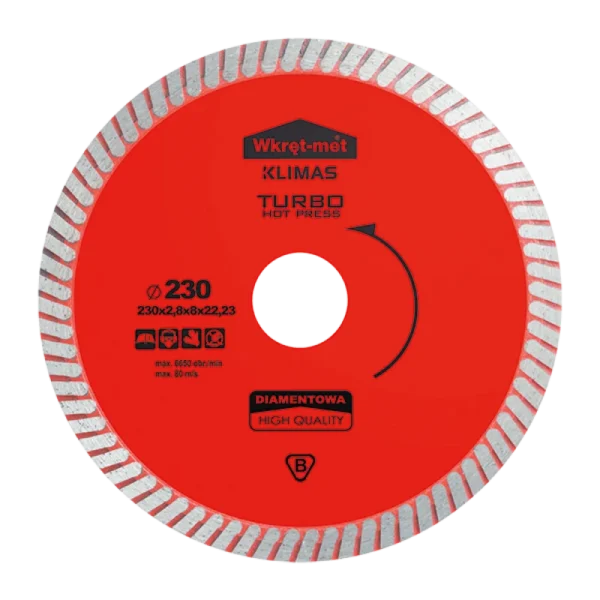 DISCO DIAMANTE PROFISSIONAL TURBO 230*2,6*22 TDT-230P - KLIMAS